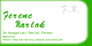 ferenc marlok business card